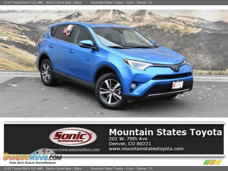 2018 Toyota RAV4 XLE AWD Electric Storm Blue / Black Photo #1