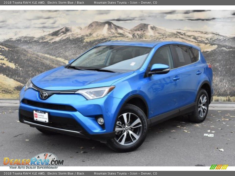 2018 Toyota RAV4 XLE AWD Electric Storm Blue / Black Photo #5