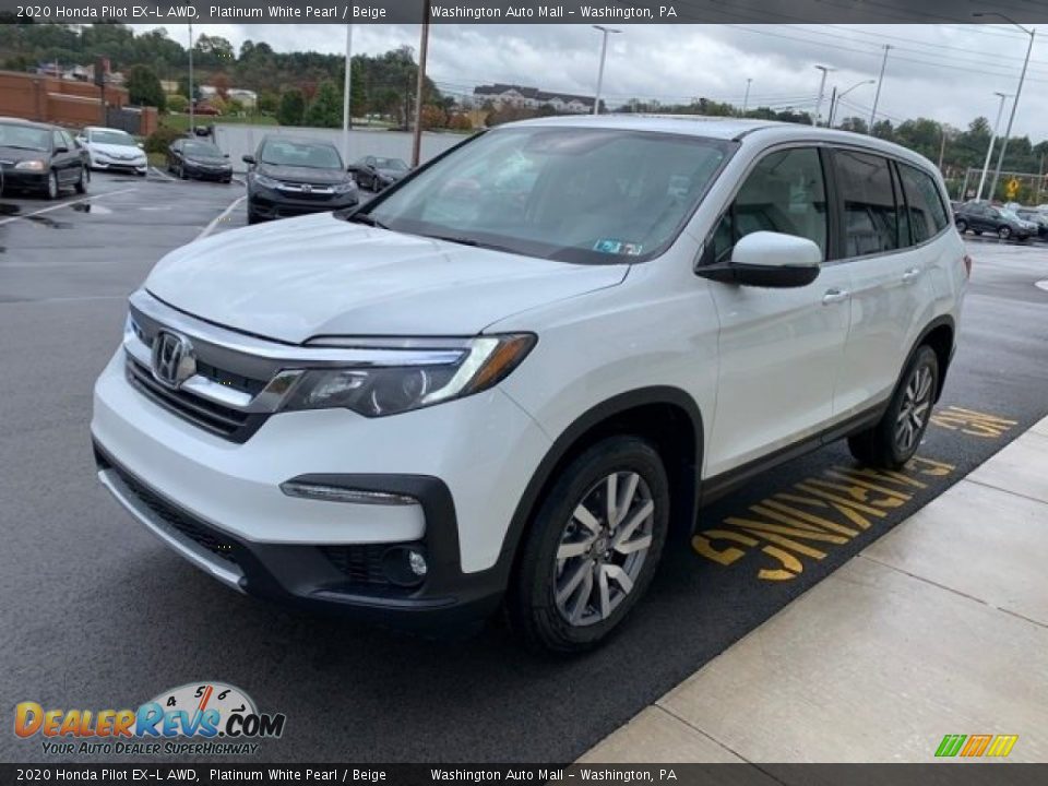 2020 Honda Pilot EX-L AWD Platinum White Pearl / Beige Photo #4