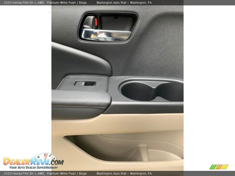 2020 Honda Pilot EX-L AWD Platinum White Pearl / Beige Photo #17