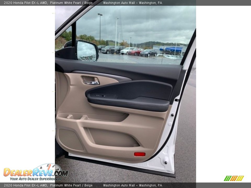 2020 Honda Pilot EX-L AWD Platinum White Pearl / Beige Photo #31