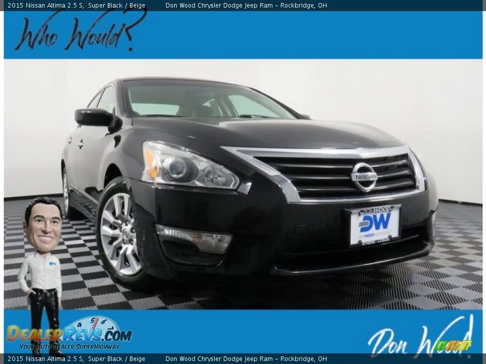 2015 Nissan Altima 2.5 S Super Black / Beige Photo #1