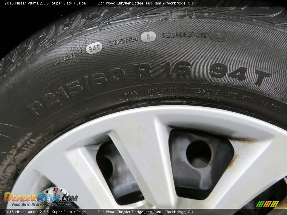 2015 Nissan Altima 2.5 S Super Black / Beige Photo #15