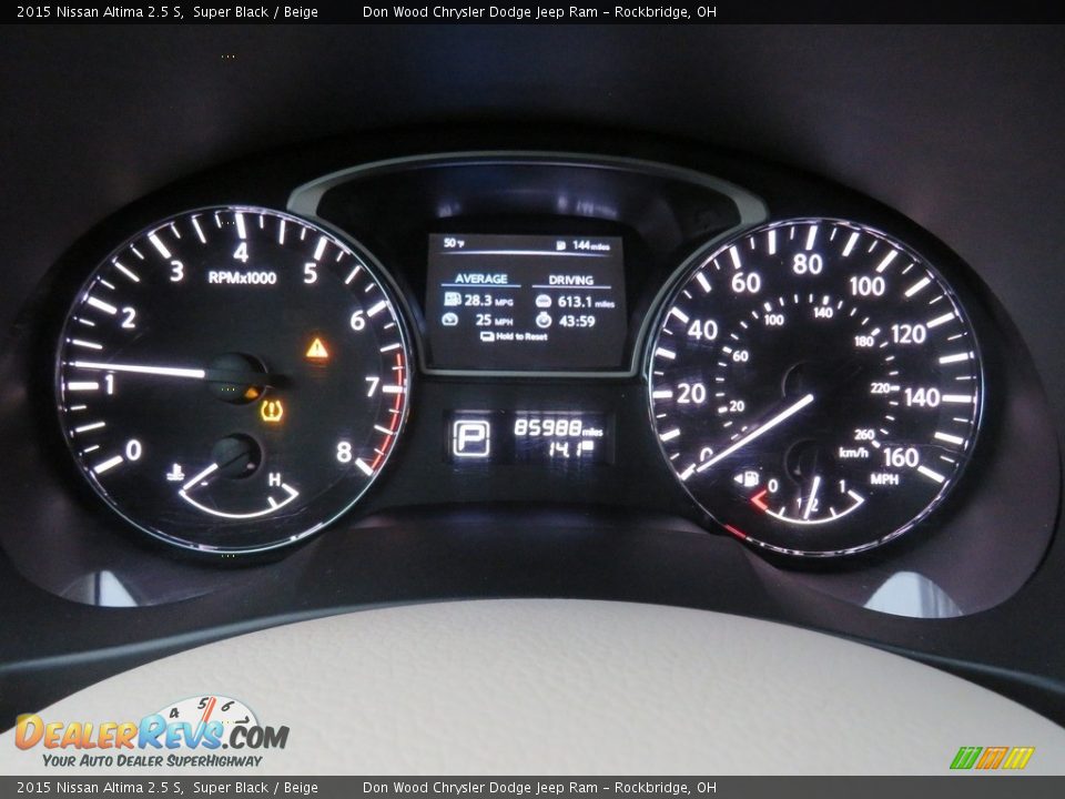 2015 Nissan Altima 2.5 S Super Black / Beige Photo #19