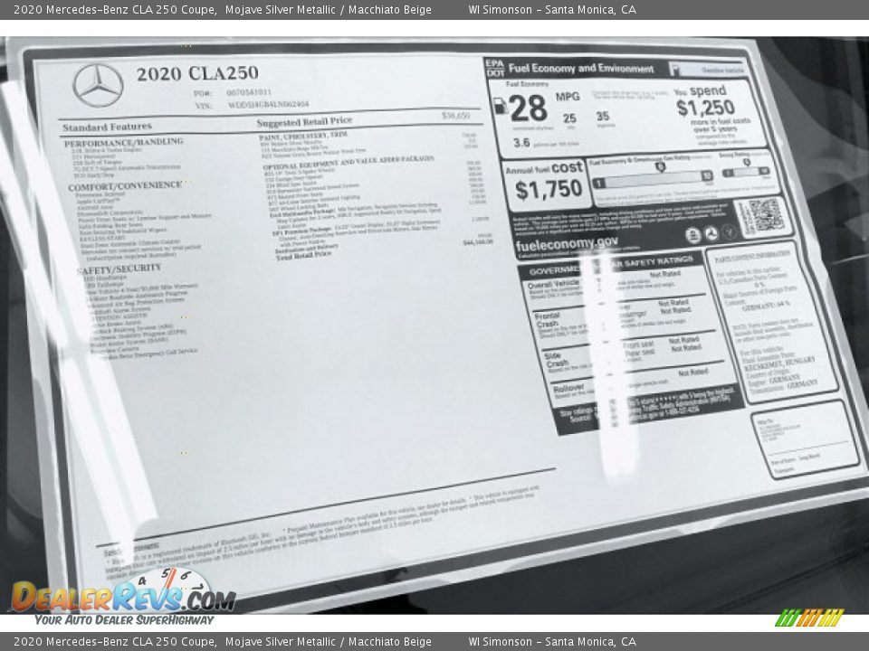 2020 Mercedes-Benz CLA 250 Coupe Mojave Silver Metallic / Macchiato Beige Photo #10