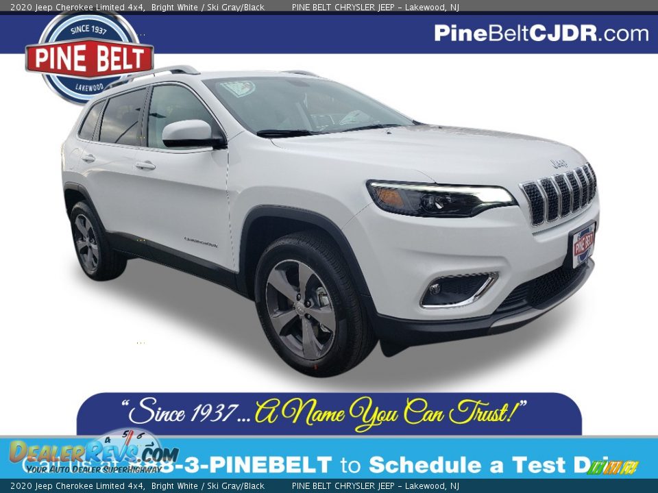 2020 Jeep Cherokee Limited 4x4 Bright White / Ski Gray/Black Photo #1