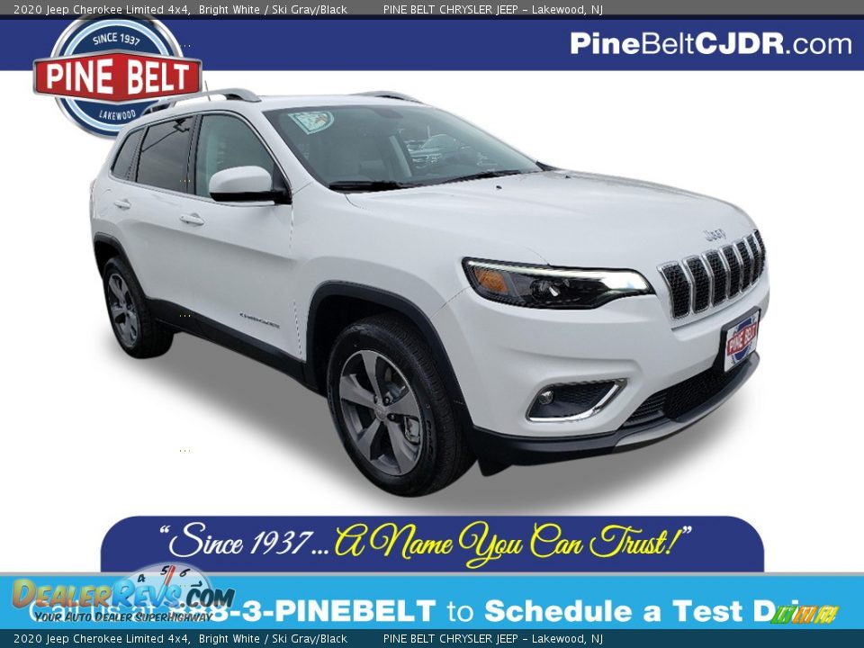 2020 Jeep Cherokee Limited 4x4 Bright White / Ski Gray/Black Photo #1