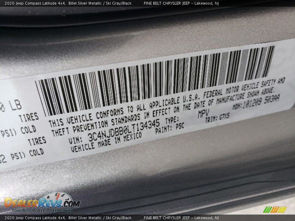 2020 Jeep Compass Latitude 4x4 Billet Silver Metallic / Ski Gray/Black Photo #9
