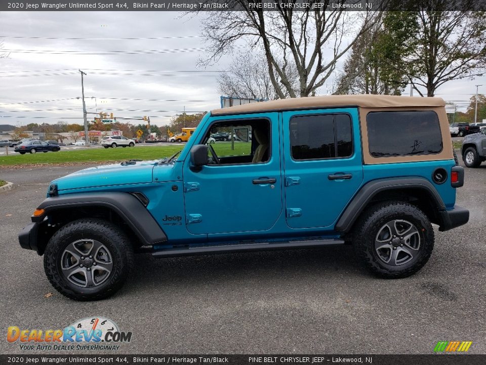 2020 Jeep Wrangler Unlimited Sport 4x4 Bikini Pearl / Heritage Tan/Black Photo #3