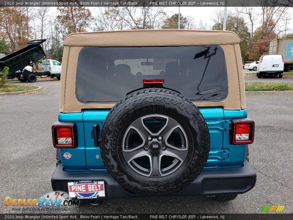 2020 Jeep Wrangler Unlimited Sport 4x4 Bikini Pearl / Heritage Tan/Black Photo #5