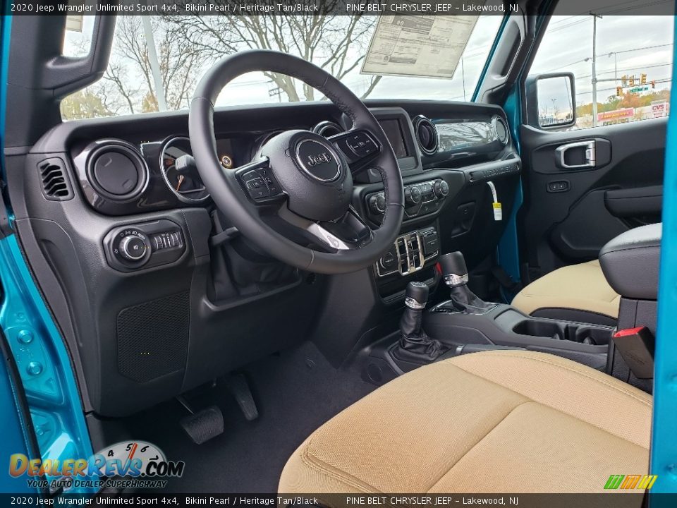 2020 Jeep Wrangler Unlimited Sport 4x4 Bikini Pearl / Heritage Tan/Black Photo #7