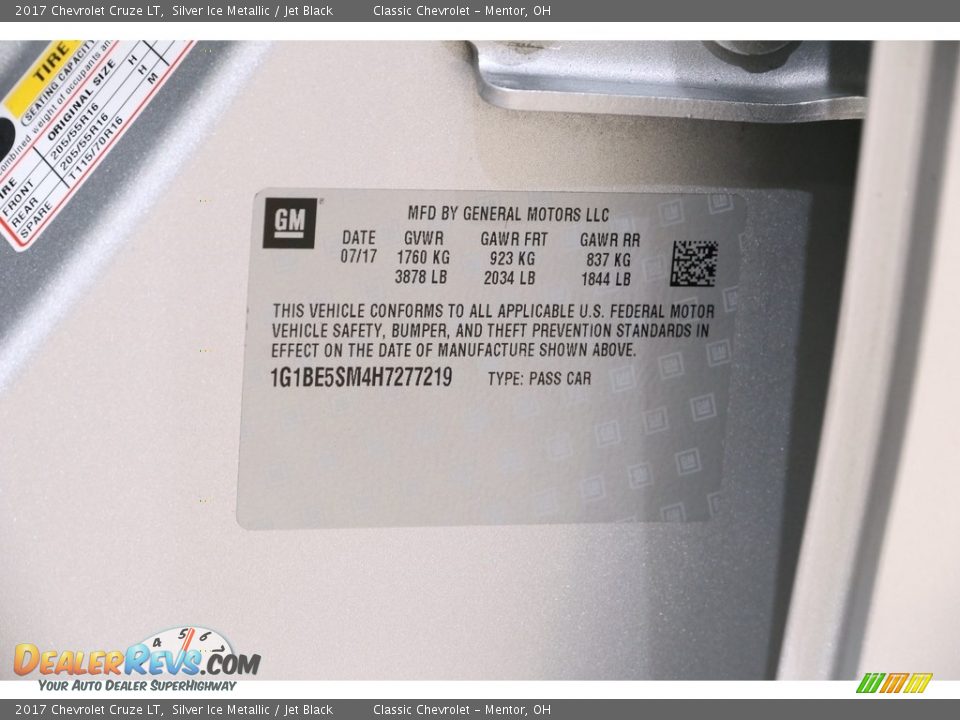 2017 Chevrolet Cruze LT Silver Ice Metallic / Jet Black Photo #20