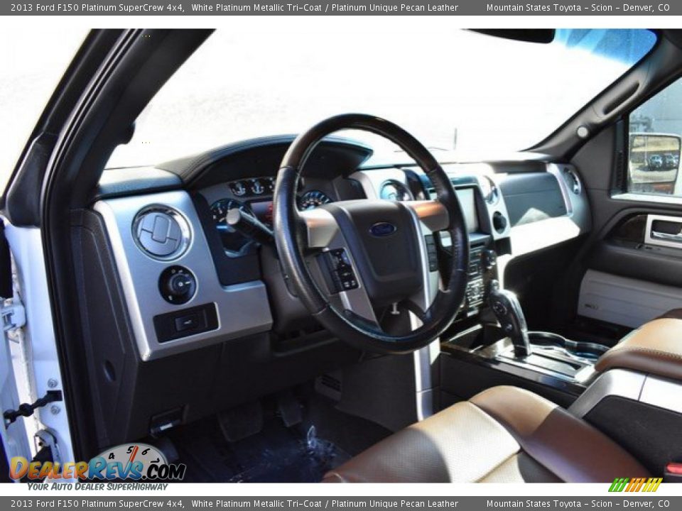 2013 Ford F150 Platinum SuperCrew 4x4 White Platinum Metallic Tri-Coat / Platinum Unique Pecan Leather Photo #10