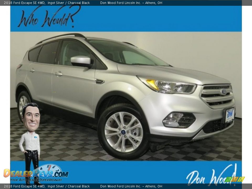 2018 Ford Escape SE 4WD Ingot Silver / Charcoal Black Photo #1