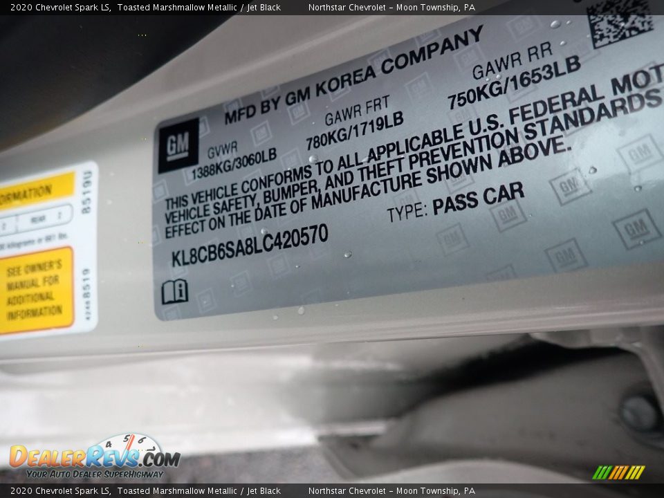 2020 Chevrolet Spark LS Toasted Marshmallow Metallic / Jet Black Photo #16