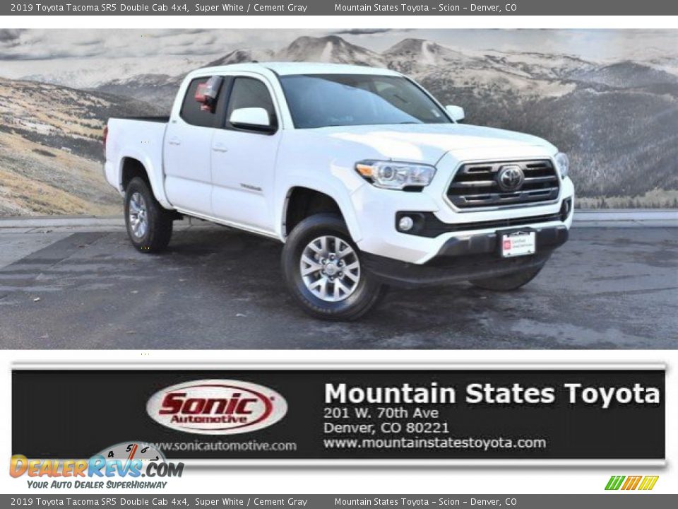2019 Toyota Tacoma SR5 Double Cab 4x4 Super White / Cement Gray Photo #1