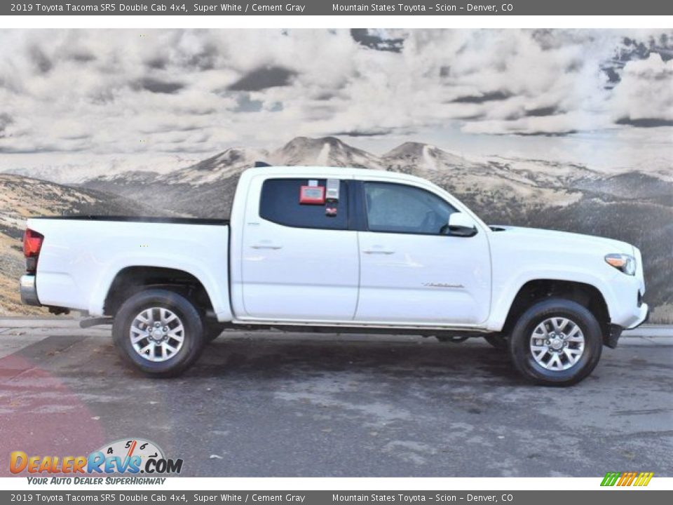 2019 Toyota Tacoma SR5 Double Cab 4x4 Super White / Cement Gray Photo #2
