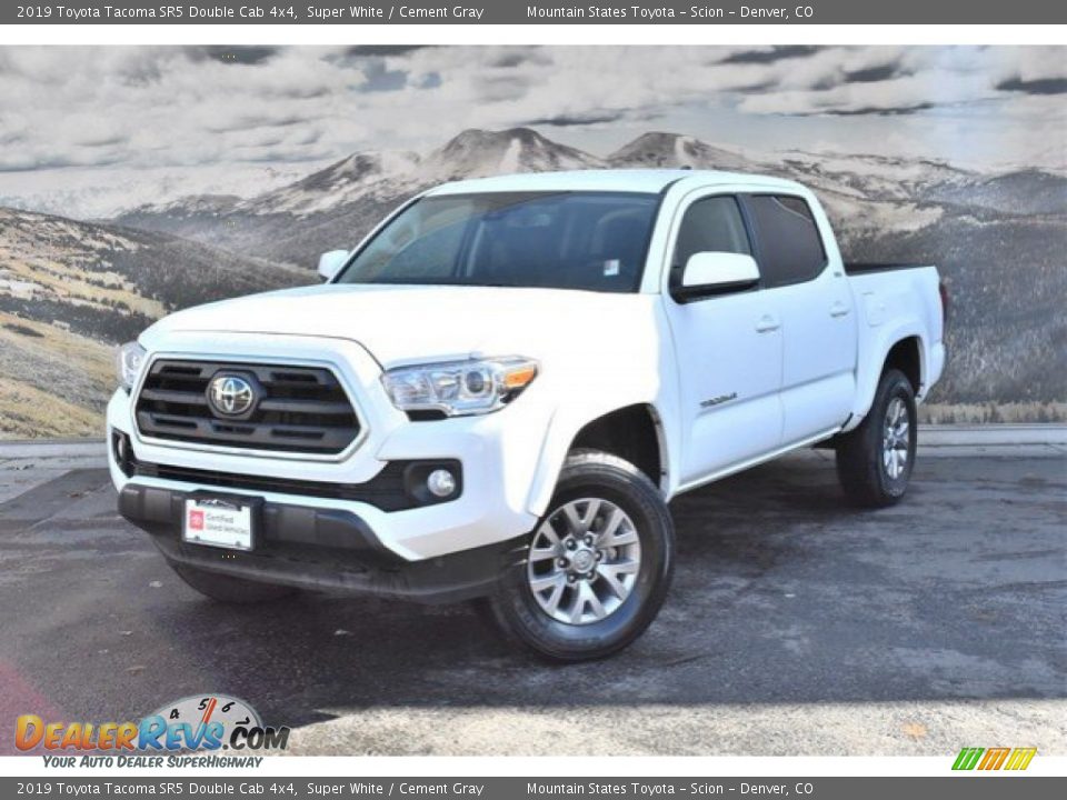 2019 Toyota Tacoma SR5 Double Cab 4x4 Super White / Cement Gray Photo #5