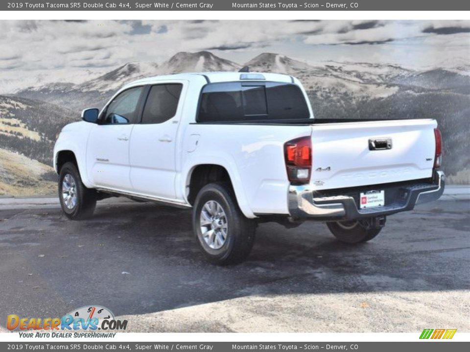 2019 Toyota Tacoma SR5 Double Cab 4x4 Super White / Cement Gray Photo #7