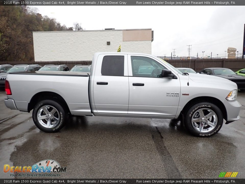 2018 Ram 1500 Express Quad Cab 4x4 Bright Silver Metallic / Black/Diesel Gray Photo #7