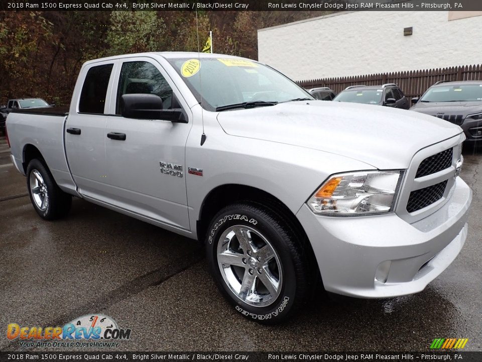 2018 Ram 1500 Express Quad Cab 4x4 Bright Silver Metallic / Black/Diesel Gray Photo #8