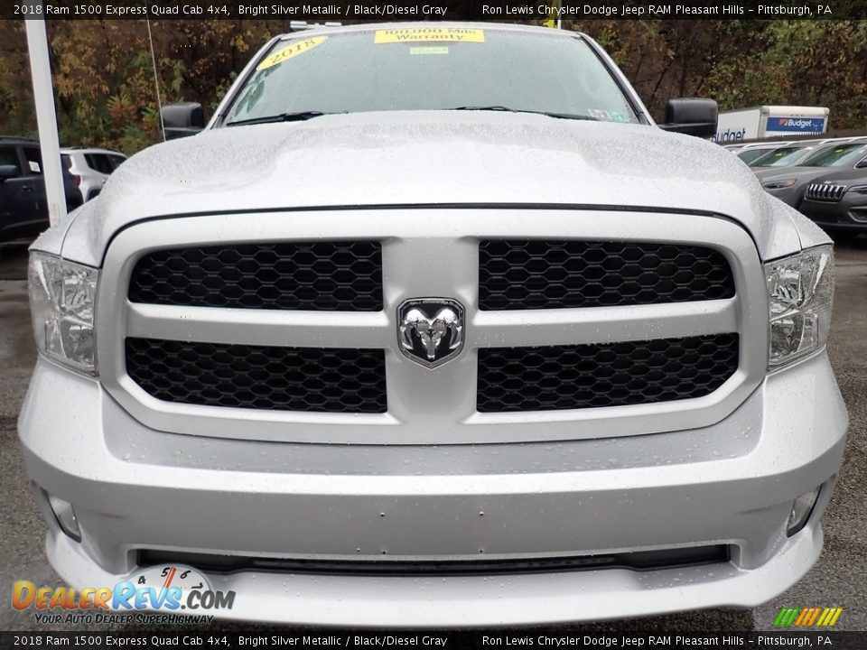 2018 Ram 1500 Express Quad Cab 4x4 Bright Silver Metallic / Black/Diesel Gray Photo #9