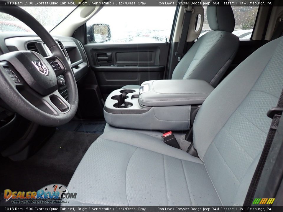 2018 Ram 1500 Express Quad Cab 4x4 Bright Silver Metallic / Black/Diesel Gray Photo #12
