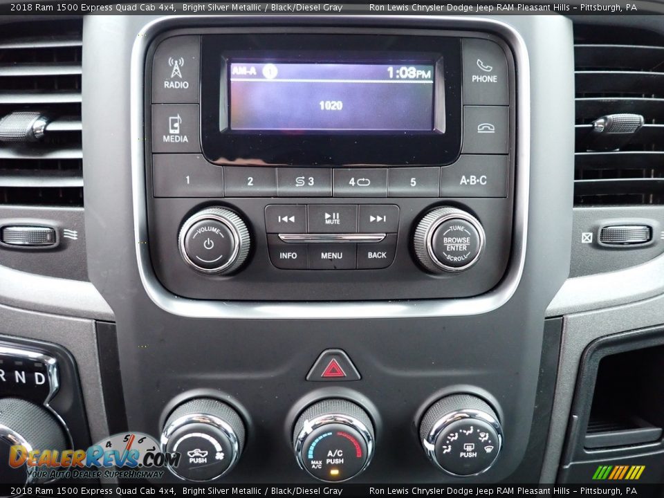 2018 Ram 1500 Express Quad Cab 4x4 Bright Silver Metallic / Black/Diesel Gray Photo #19