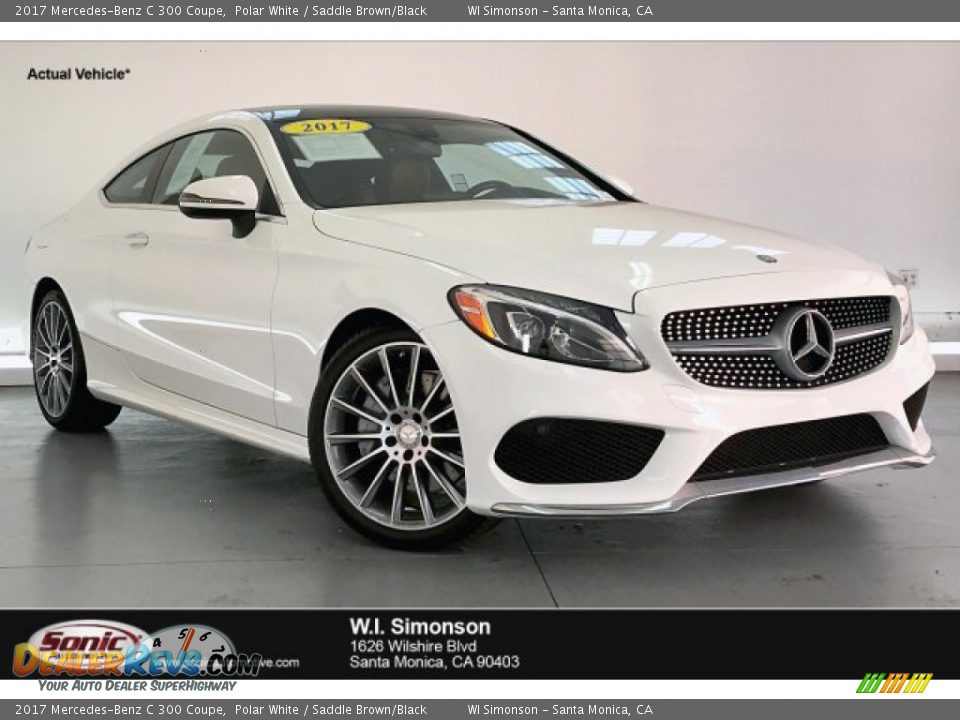 2017 Mercedes-Benz C 300 Coupe Polar White / Saddle Brown/Black Photo #1