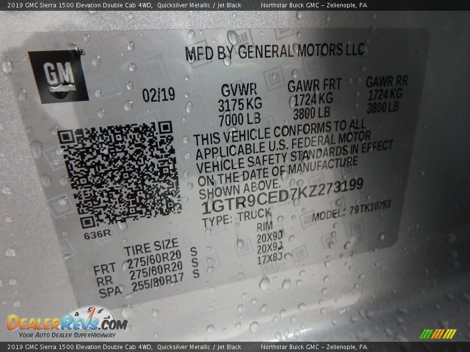 2019 GMC Sierra 1500 Elevation Double Cab 4WD Quicksilver Metallic / Jet Black Photo #12