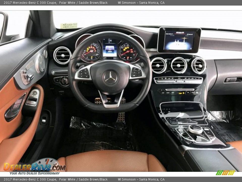 2017 Mercedes-Benz C 300 Coupe Polar White / Saddle Brown/Black Photo #4