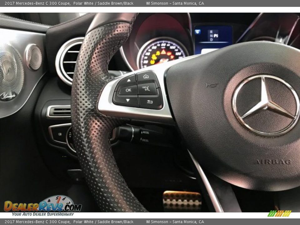 2017 Mercedes-Benz C 300 Coupe Polar White / Saddle Brown/Black Photo #18