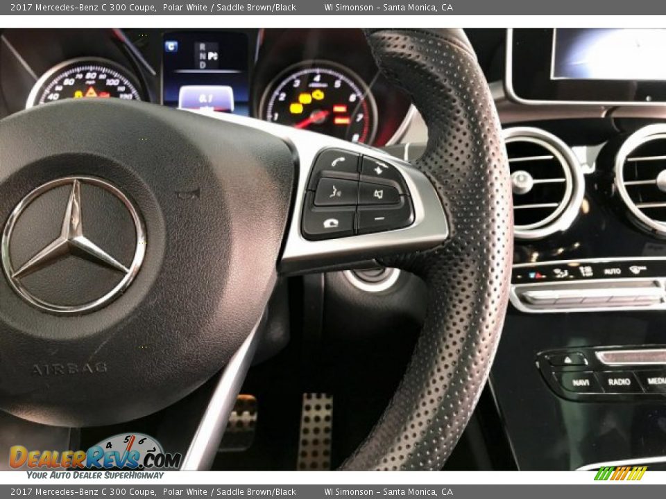 2017 Mercedes-Benz C 300 Coupe Polar White / Saddle Brown/Black Photo #19