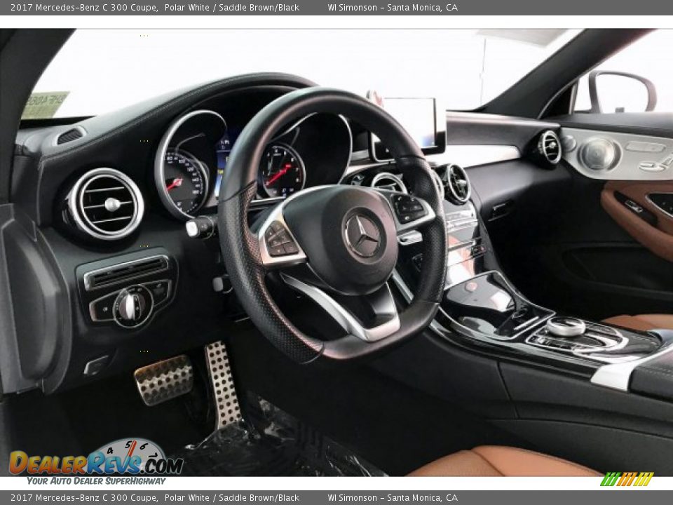 2017 Mercedes-Benz C 300 Coupe Polar White / Saddle Brown/Black Photo #22