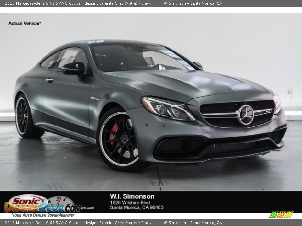 2018 Mercedes-Benz C 63 S AMG Coupe designo Selenite Grey (Matte) / Black Photo #1