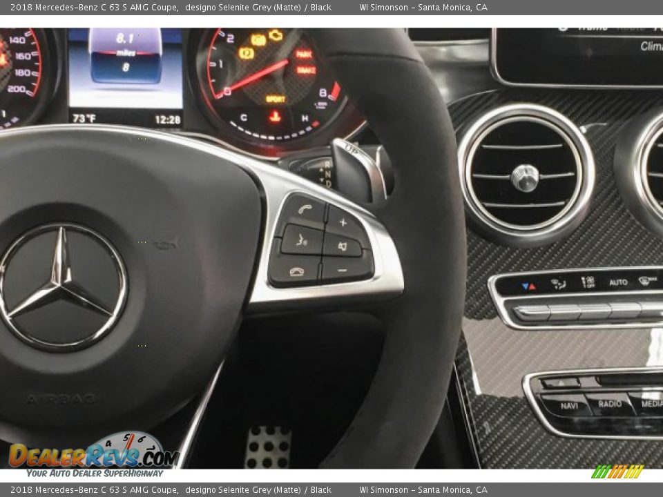 2018 Mercedes-Benz C 63 S AMG Coupe designo Selenite Grey (Matte) / Black Photo #19