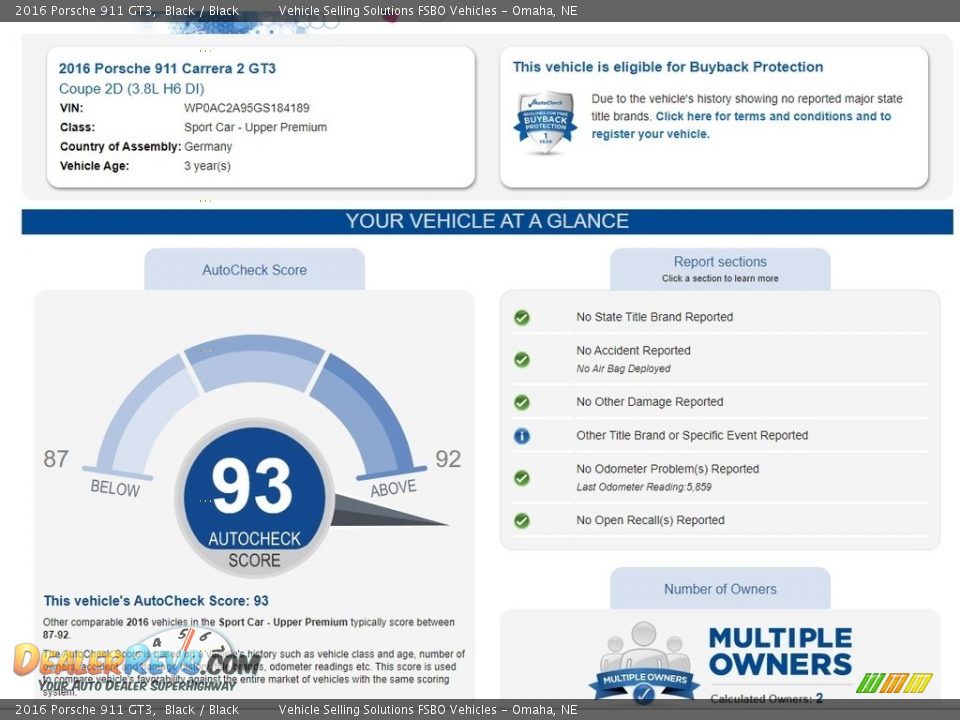 Dealer Info of 2016 Porsche 911 GT3 Photo #3