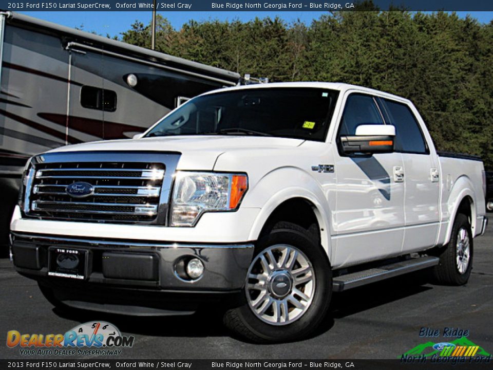 2013 Ford F150 Lariat SuperCrew Oxford White / Steel Gray Photo #1