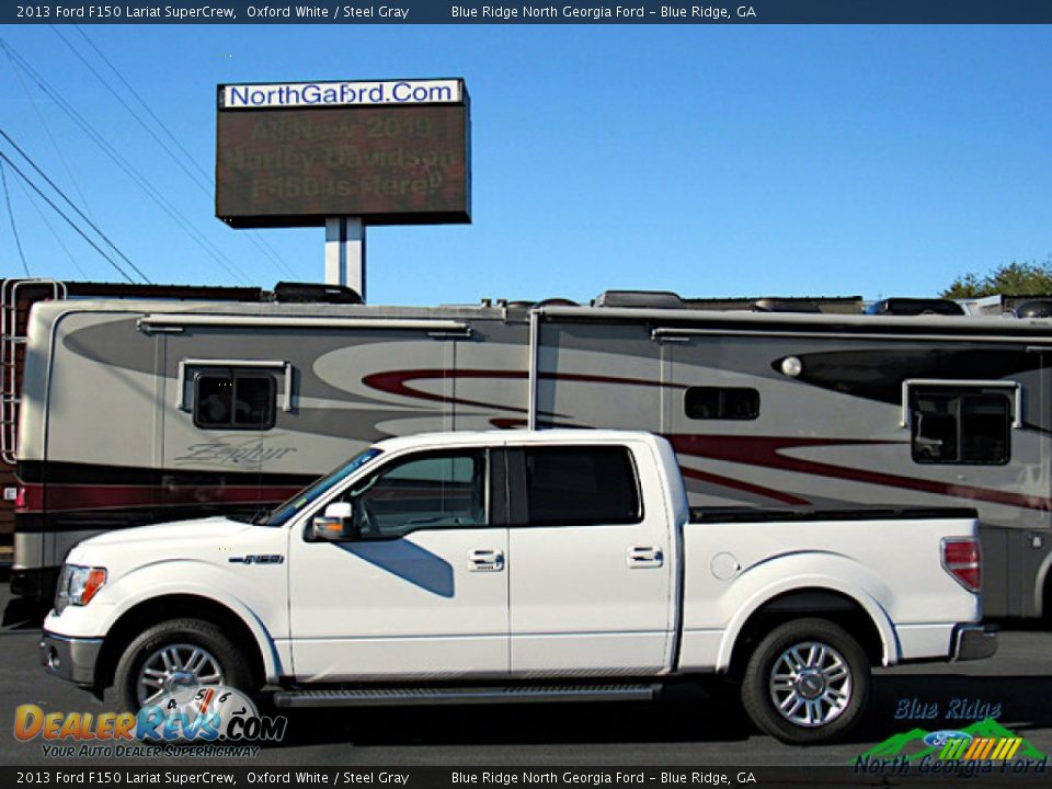 2013 Ford F150 Lariat SuperCrew Oxford White / Steel Gray Photo #2