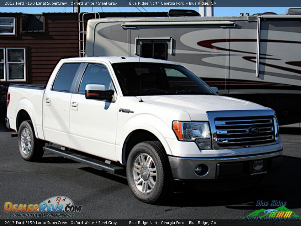 2013 Ford F150 Lariat SuperCrew Oxford White / Steel Gray Photo #7