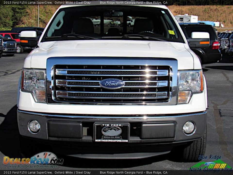 2013 Ford F150 Lariat SuperCrew Oxford White / Steel Gray Photo #8