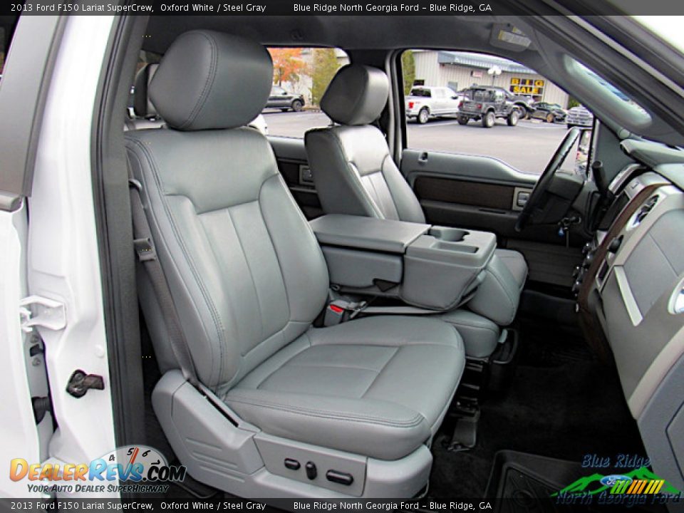 2013 Ford F150 Lariat SuperCrew Oxford White / Steel Gray Photo #14