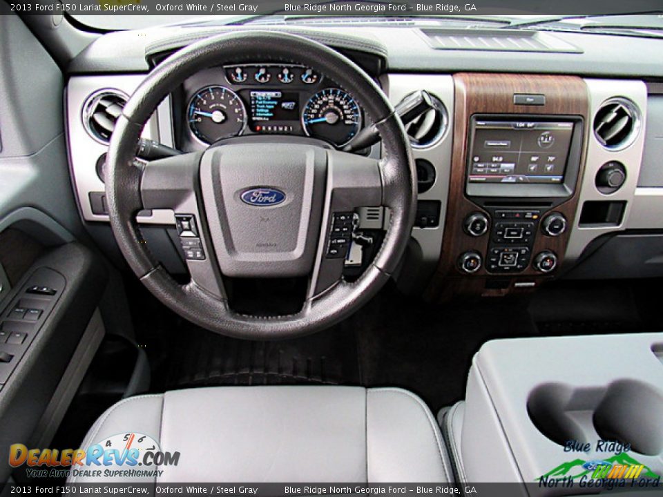 2013 Ford F150 Lariat SuperCrew Oxford White / Steel Gray Photo #16