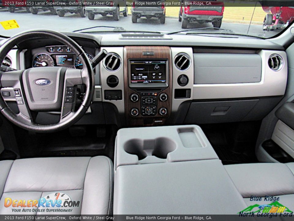 2013 Ford F150 Lariat SuperCrew Oxford White / Steel Gray Photo #17