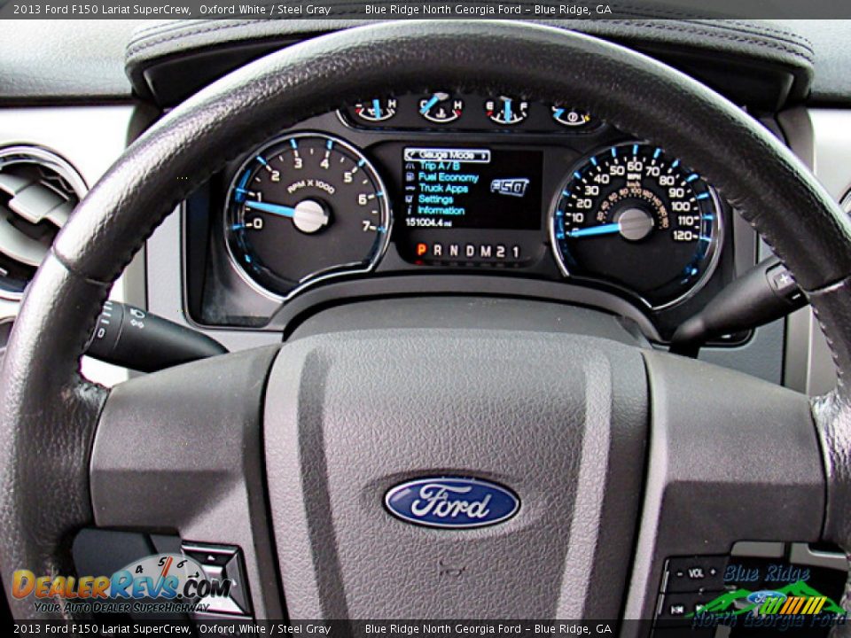 2013 Ford F150 Lariat SuperCrew Oxford White / Steel Gray Photo #19