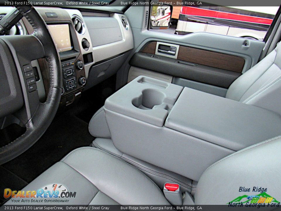 2013 Ford F150 Lariat SuperCrew Oxford White / Steel Gray Photo #26