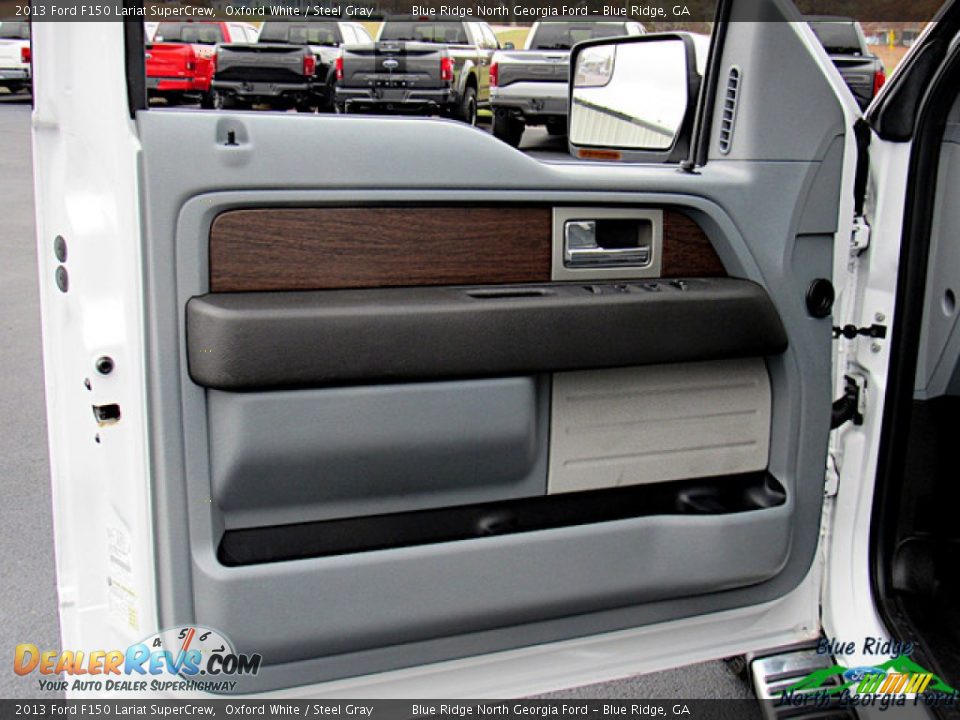 2013 Ford F150 Lariat SuperCrew Oxford White / Steel Gray Photo #27