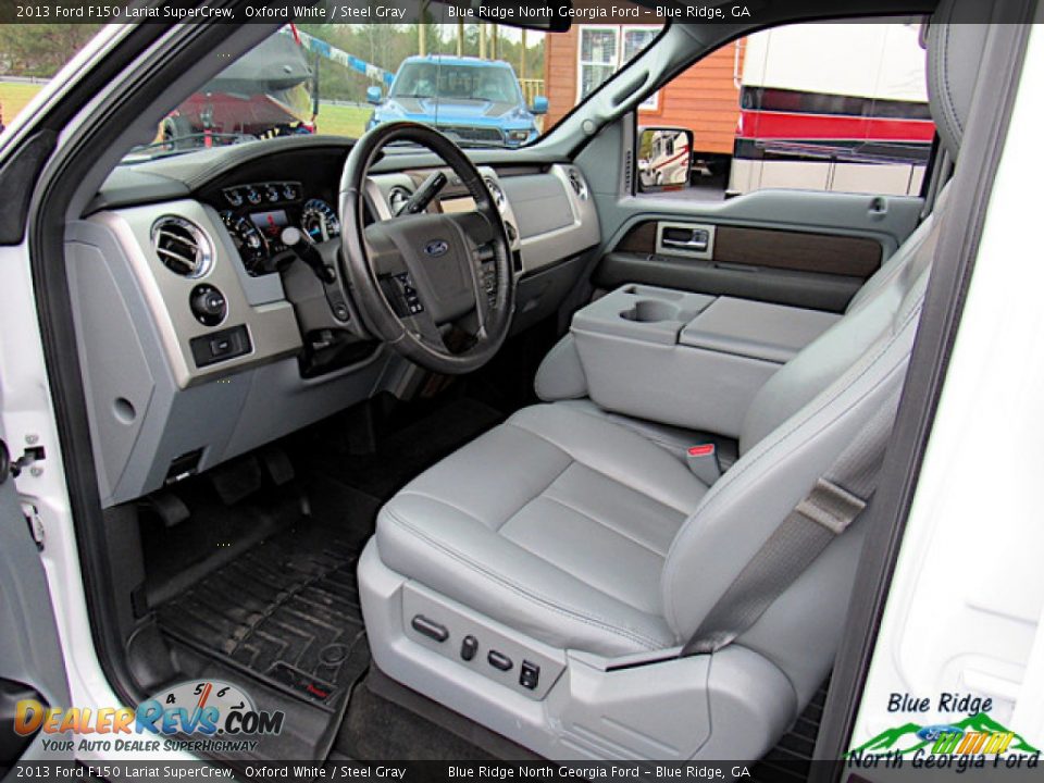 2013 Ford F150 Lariat SuperCrew Oxford White / Steel Gray Photo #28