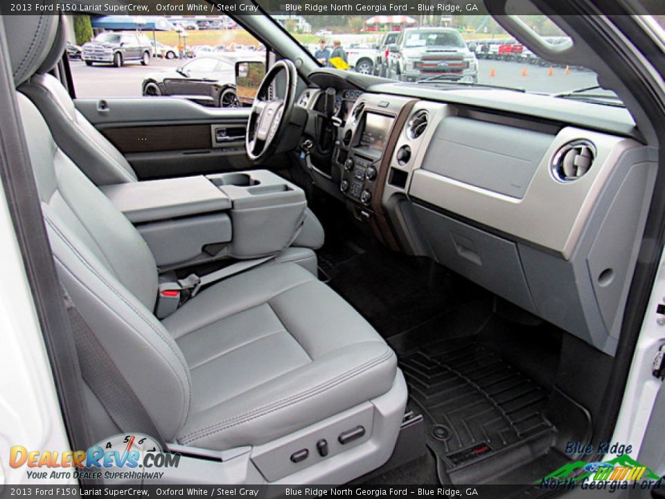 2013 Ford F150 Lariat SuperCrew Oxford White / Steel Gray Photo #29