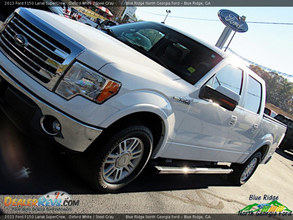 2013 Ford F150 Lariat SuperCrew Oxford White / Steel Gray Photo #31